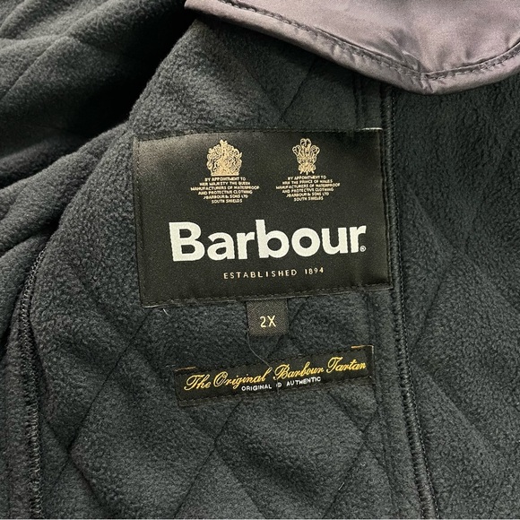 Barbour Beadnell Polarquilt Blue Fleece Long Sleeve Puffer Jackets Size 2X NWT - Picture 2 of 7